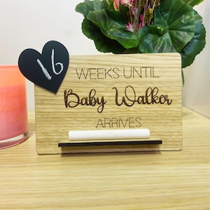 Personalised Pregnancy Countdown Board Baby Arrival Countdown Sign Baby