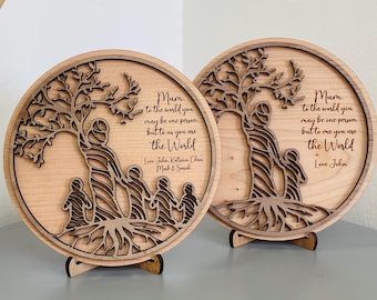Personalised Wooden Tree of Life Sign, Family Tree Mother's Day Gift, Anniversary Gifts, Birthdays, Wedding Gift Wall Art, Mum Gift