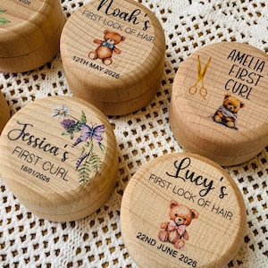 Babies First Haircut Box, First curl box, Lock of Hair Keepsake, UV Printed Keepsake box, Baby’s First Gift, baby shower gift