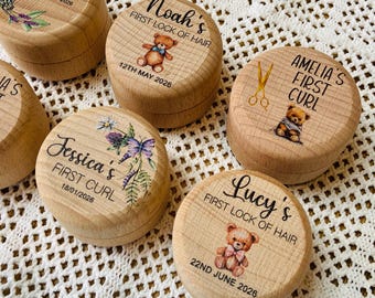 Babies First Haircut Box, First curl box, Lock of Hair Keepsake, UV Printed Keepsake box, Baby’s First Gift, baby shower gift