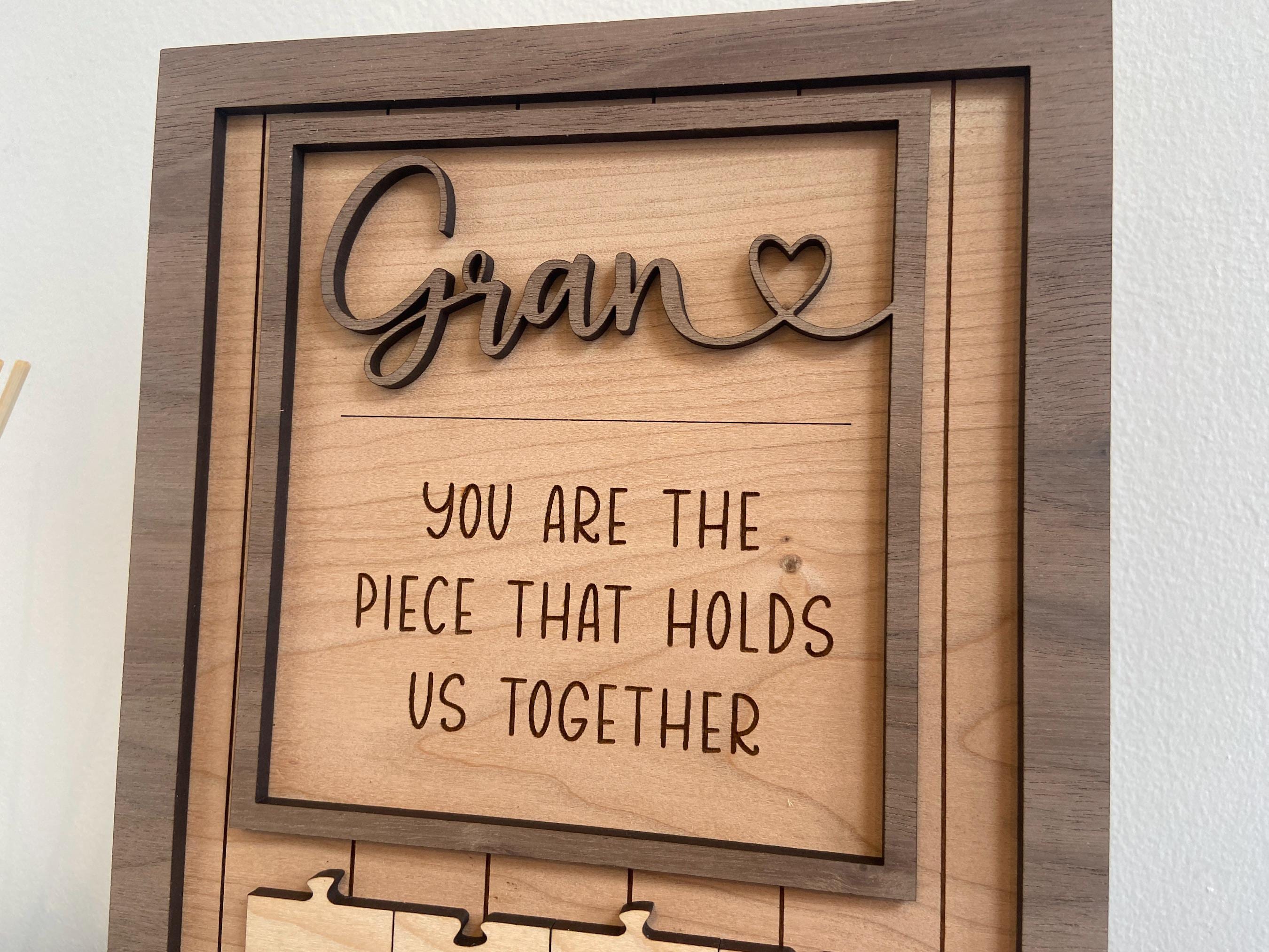 Personalised Mother&#39;s Day Puzzle Jigsaw Sign, Piece that Holds Us Together Frame, Mother&#39;s Day Gift, Anniversary, Birthday, Grandparent Gift
