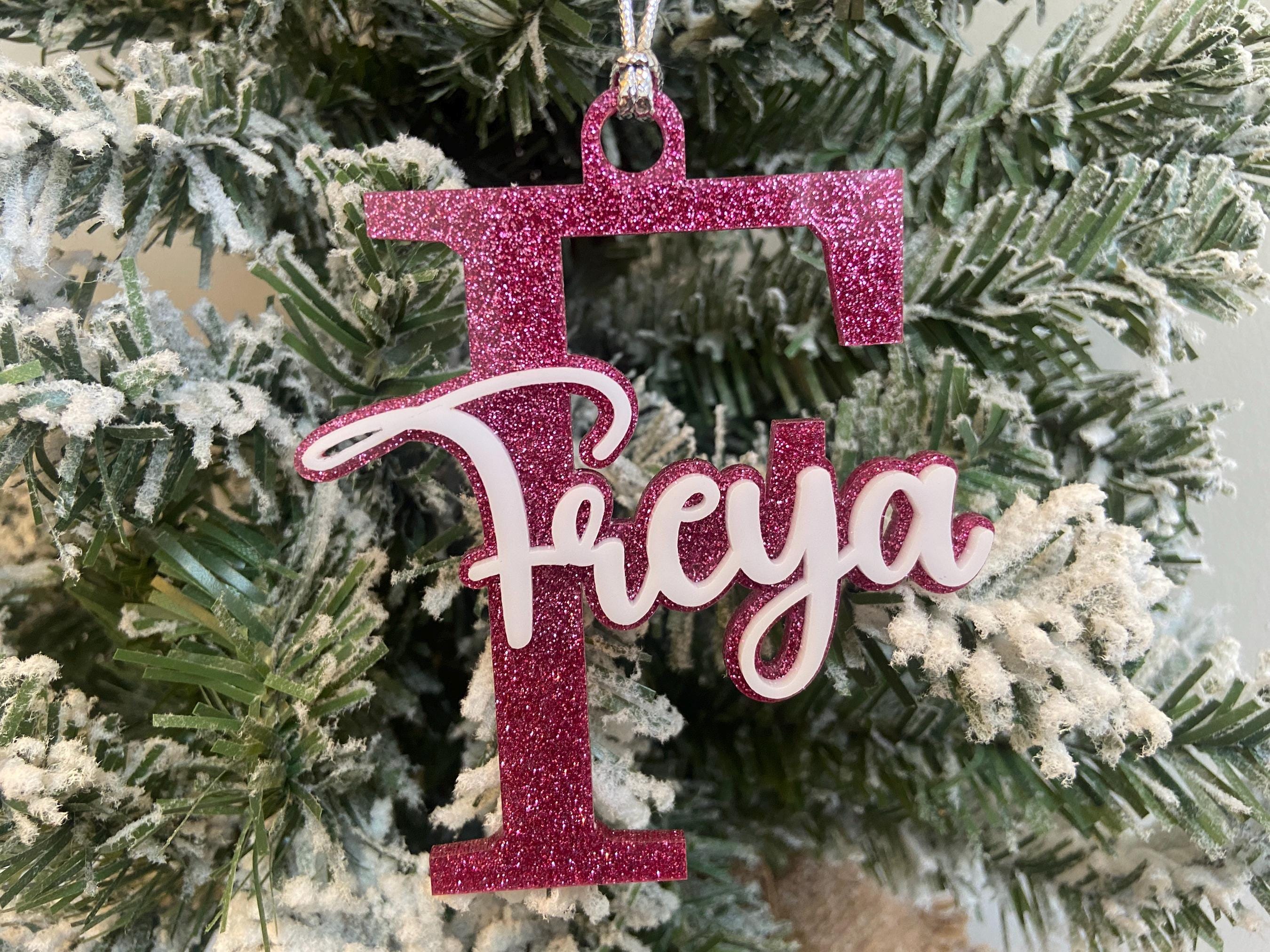 Personalised Initial Name Double Layer Christmas Tree Ornament, Custom Name, Bauble, Xmas Gift Tags, Stocking Tag, Acrylic Decorations