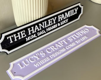Personalised Street Sign For Indoor & Outdoor, Custom Acrylic Vintage Style Garden Sign, Man Cave, Fathers Day, Family Name, Bar Sign, Shed