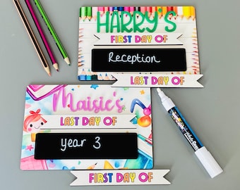 First Day of School Board, Personalised  Reusable Memory Photo Sign, Back To School Sign, Back To School Nursery Preschool, Photo Board