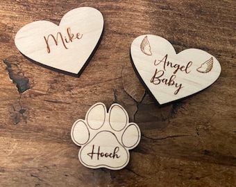 Personalised Wood Family Tree Hearts Only, Individual Hearts For Family Tree, ANY NAME Engraved Hearts, Extra Family Tree Hearts