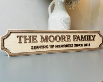 Large Custom Wooden Street Sign, Custom Vintage Style Decor Railway Sign, Man Cave, Fathers Day, Family Name, Bar Sign, Shed, Pub, Mr & Mrs