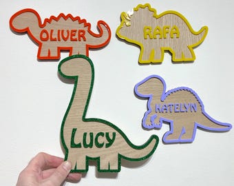 Bedroom Dinosaur Door Sign, Personalised Name, Kids Door Sign for Bedroom, nursery, Name Plaque, gift for dinosaur lover, Dinosaur letter