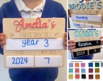 First Day of School Sign, Personalised Reusable Memory Photo Board, Custom Back To School Sign, Starting School Nursery Preschool