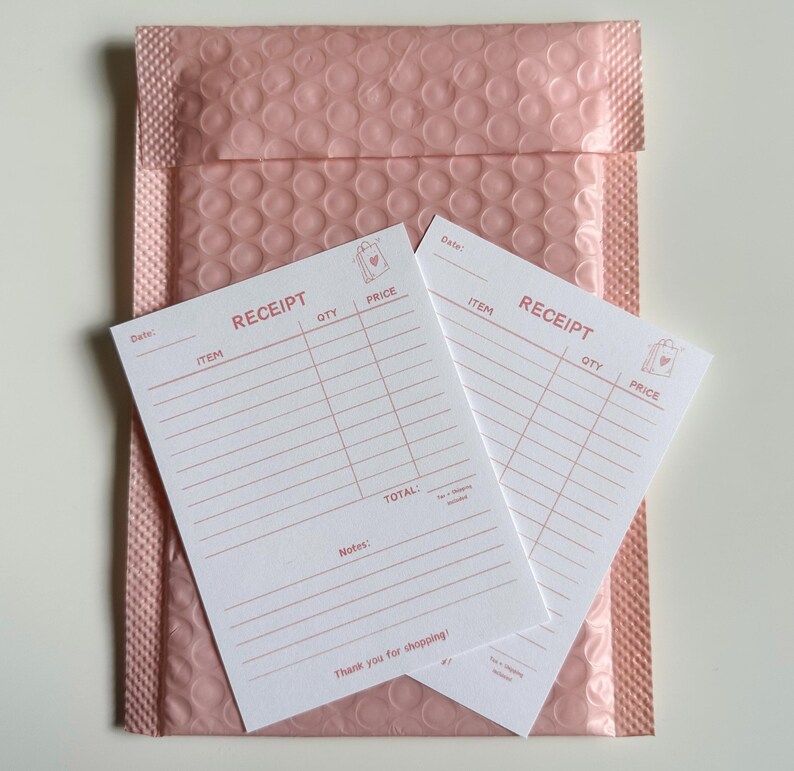 Receipt Inspired Paper Digital Download | Small Business Packaging - Etsy
