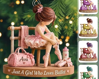 Personalized Ballet Dancer Ornament, Dance Recital Christmas Keepsake VN01