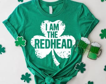 Camiseta "Soy Pelirroja", camisa irlandesa para el Día de San Patricio, me quedo con la camiseta "Pelirroja", camisetas pelirrojas, humor pelirrojo para el Día de San Patricio