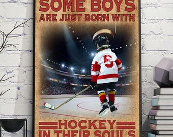 Custom Hockey Poster, Personalized Hockey Jersey, Hockey Print, Boys Bedroom Decor, Hockey Gifts, Hockey Room Decor, Hockey Wall Art