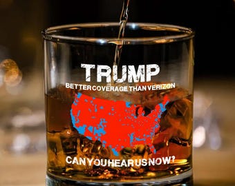 Trump Better Coverage Than 5G Whiskey Glass, President Trump 47th President Whiskey Glass, Trump Vance 24, Republican Supporter Gift