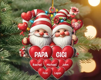 Personalized Grandparents Christmas Ornament, Crossword Christmas Ornament, Grandkids Crossword Puzzle Ornament, Grandparent Christmas Gift