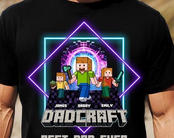 Personalized DadCraft Shirt, Best Dad Ever Shirt, Dad Gaming Shirt, Happy Mother's Day Gift, Funny Shirt For Dad, Trending Game Unisex Tee