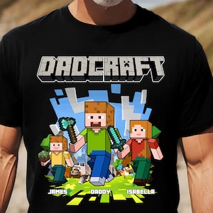 Personalized DadCraft Shirt, Best Dad Ever Shirt, Dad Gaming Shirt, Happy Father's Day Gift, Funny Shirt For Dad, Trending Game Unisex Tee
