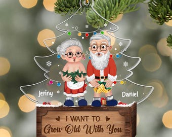 Personalized Grow Old With You Christmas Ornament, Custom Couple Wedding Anniversary Gift, You & Me We Got This, Our Last Breath Ornament