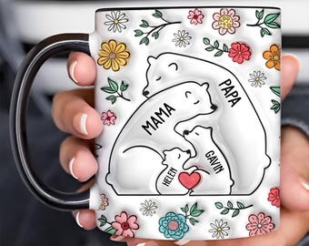 Personalized Mama Bear Mug, Mama Bear Mug, Bear Mug, Gift for Mom From Kids, Mother's Day Gift, Gift For Mom, Custom Mom Mug With Kids Name