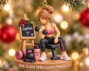 Personalized Fitness Gym Girl Ornament VN01