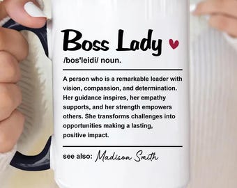 Taza con nombre personalizado para jefa, regalo para la mejor amiga jefa, taza divertida para jefa, regalo para jefa, taza personalizada para compañera de trabajo favorita, regalo para supervisora