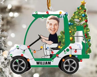 Personalized Golf Cart Golf Clubs Ornament Golfer Gift Xmas Golf Bag Ornament Golf Team Ornaments Golfer Christmas Ornament 2024 Golf