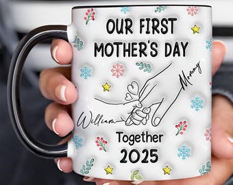 Our First Mother's Day Mug, Personalized Name Mug For Mom, First Time Mom Gifts, First Mother's Day Gifts From Baby, New Mom Mug