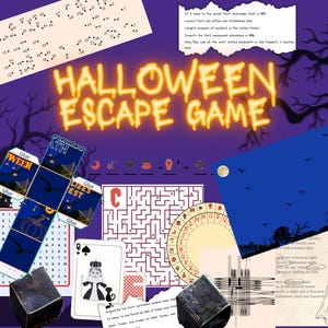 Printable Halloween Escape Room, Halloween Escape Game, Halloween Escape Party Kit, DIY Halloween Escape Party, Printable Family Escape