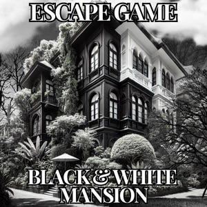Printable Escape Room: Black & White Mansion Mystery Game (PDF Download)