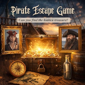 Printable Pirate Escape Room: Treasure Hunt Game for Teens & Adults (PDF Download)