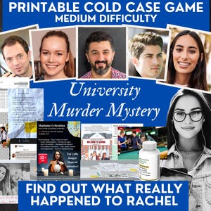 Juego de casos sin resolver, Fiesta de detectives, Juego de crímenes reales, Expediente de asesinato sin resolver, Juego de misterio de asesinato, Archivos imprimibles, Descarga digital