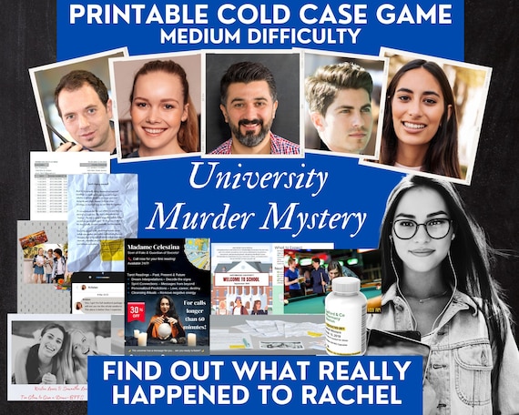 Cold Case Game, Detective Party, True Crime Game, Unsolved Cold Case Murder File, Murder Mystery Game,  Printable Files, Digital Download