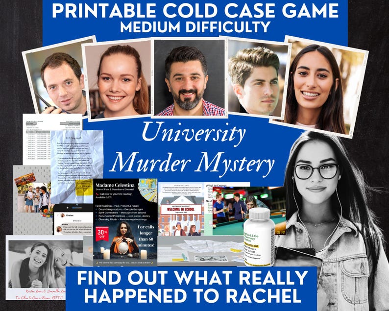 Cold Case Game, Detective Party, True Crime Game, Unsolved Cold Case Murder File, Murder Mystery Game, Printable Files, Digital Download image 1