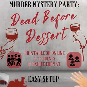 Murder Mystery Dinner Game | Whodunit Dinner Party for Adults | Murder Mystery Game for Adults| 6-14 Players | Murder Dinner Party Game Kit