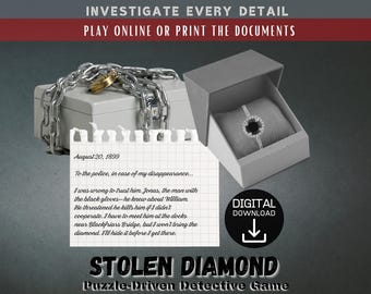Printable Case File | Detective No Murder Mystery Game | True Crime Game, Puzzle-Driven Game |  Escape Room for Adults | Detective Party