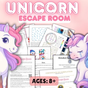 Unicorn Escape Room Game for Girls, Printable Party Game, DIY Unicorn Escape Room Party, Unicorn Birthday Party Game, Unicorn Birthday Game