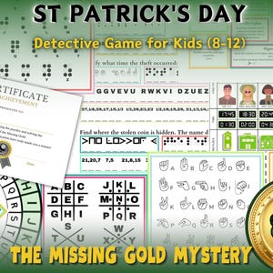 Irish Detective Game for Kids, Escape Room Puzzles, Party Game for Kids, Classroom Game, St. Paddy&#39;s Game, St. Patrick&#39;s Day Detective Game
