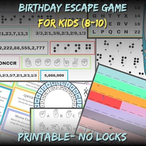 Escape Room Party for Kids, Printable Birthday Escape Room, Escape Birthday Party Puzzles 8+, Escape Party Kit, DIY Birthday Escape Game