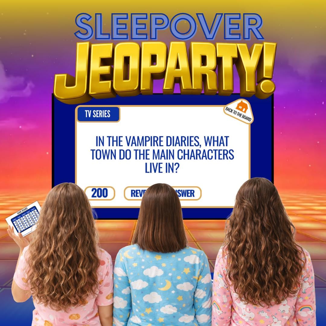 Play Slumber Sleepover JEOPARTY Game, Virtual Party Game, Host Can Play, Slumber ...