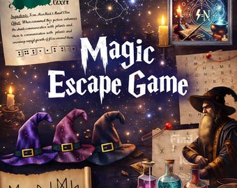 Trollkarlsskolans Escape Room-spel: Magiskt pusseläventyr (PDF-nedladdning) Escape room för alla åldrar