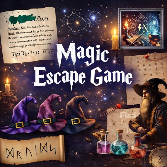 Wizard School Escape Room Game: Magic Puzzle Adventure Escape Game (PDF Download) Escape room for all ages