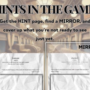 Printable Escape Room, Clues on the Train Printable Adventure Game for ...