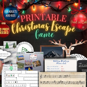 Weihnachts Escape Room, Escape Game für Weihnachten, Escape Room für Familien, Christmas Escape Party Kit, Weihnachten Klassenzimmer entkommen
