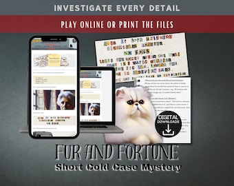 Cold Case Detective Game: Fur and Fortune Mystery (Printable PDF Download