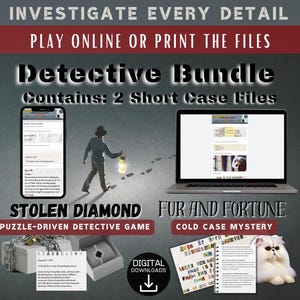 Detective Game Bundle, Cold Case Bundle, Murder Mystery Game, Detective Game for Adults, Printable game, True Crime Game, Last Minute Gift