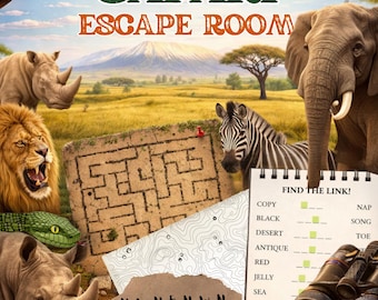 Safari Escape Room: Printable Escape Game for Kids and Families (PDF Download)