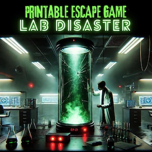 Printable Escape Room for Adults, Lab Escape Game, Escape Room Games for Adults, Escape Room for Party, Science Laboratory Escape Game