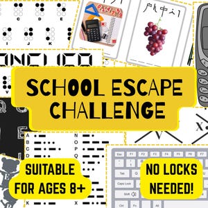 Escape Room for Kids, Printable Party Escape Challenge, School Escape, Escape Party Kit, Kids Puzzle, Teacher Escape Game, Classroom Escape