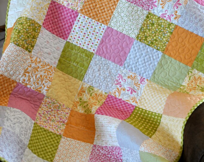 SALE Baby Girl or Toddler Quilt, Sunkissed Fabrics by Sweetwater ...