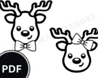 Reindeer Stick & Stitch Pattern | Christmas Embroidery PDF | Digital Download Sheet