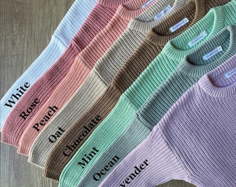 SWEATER FOR EMBROIDERY, Plain Knitted Jumper, Baby Sweater, Kids Jumper Plain, Blank Sweater for Embroidery, Personalise Yourself Sweater